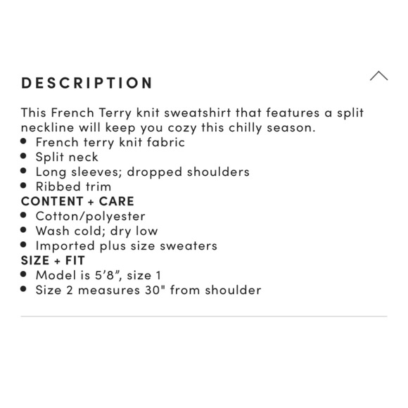 NEVER WORN Torrid 3 French Terry Notch Neck Sweatshirt - Black - Picture 11 of 14